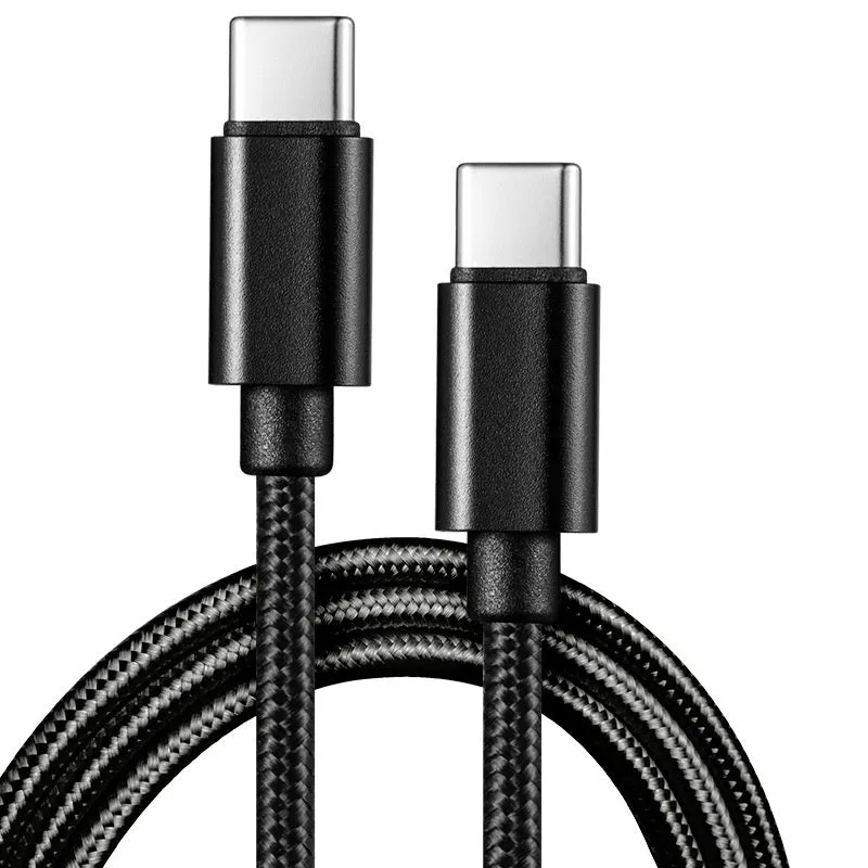 Typec phone fast charge data cable nylon woven 60W Type-C USB C black blue gold pink purple red white