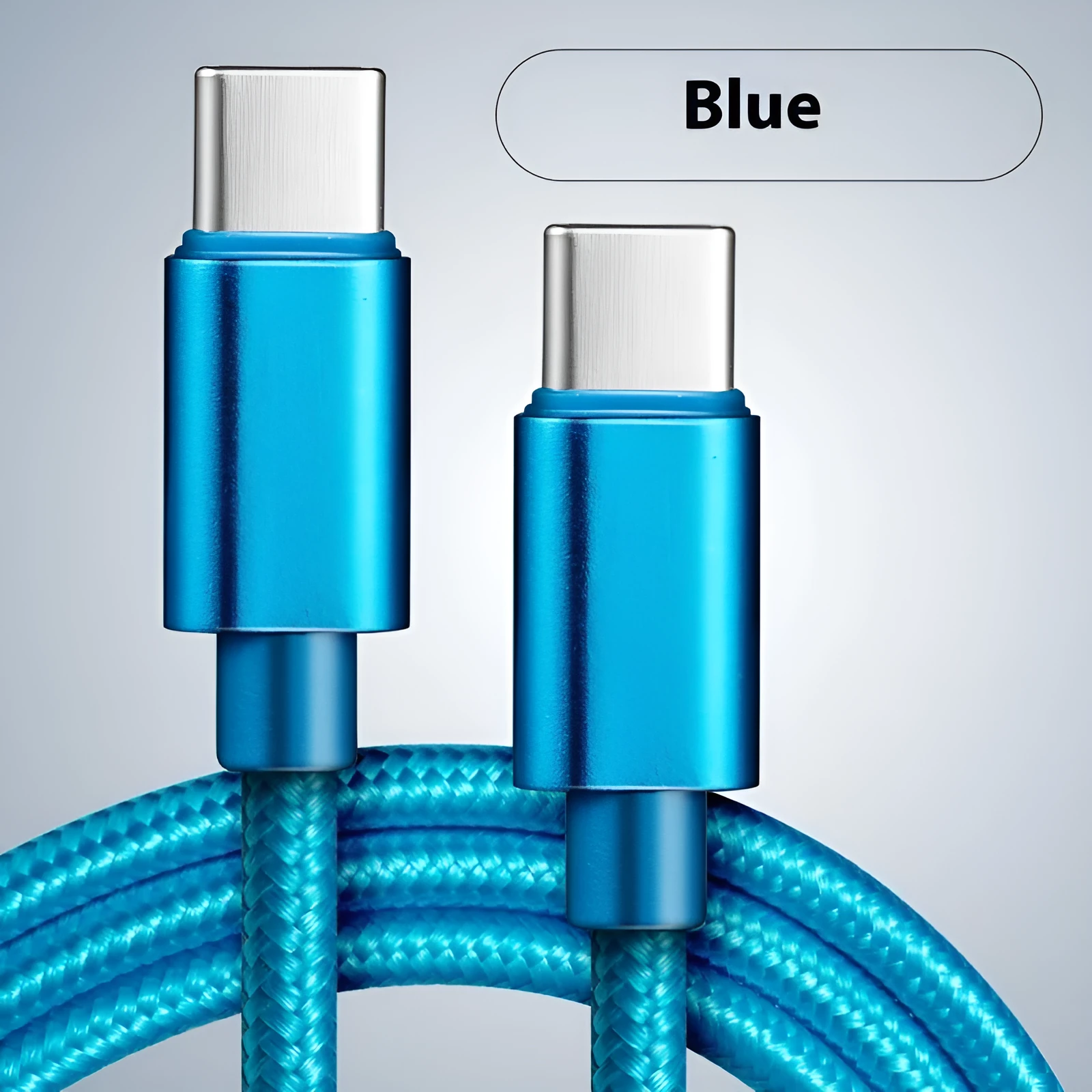 Typec phone fast charge data cable nylon woven 60W Type-C USB C black blue gold pink purple red white