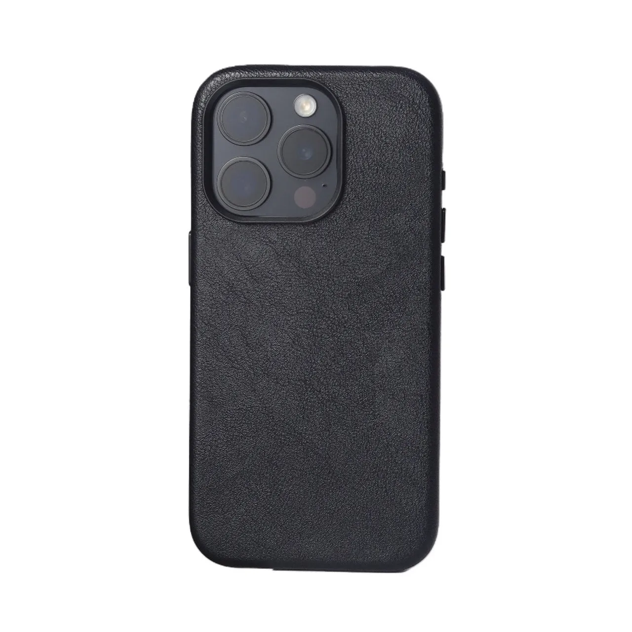 Genuine leather magnetic phone case for iPhone 15, brown colour, shockproof hard shell with anti-fingerprint finish