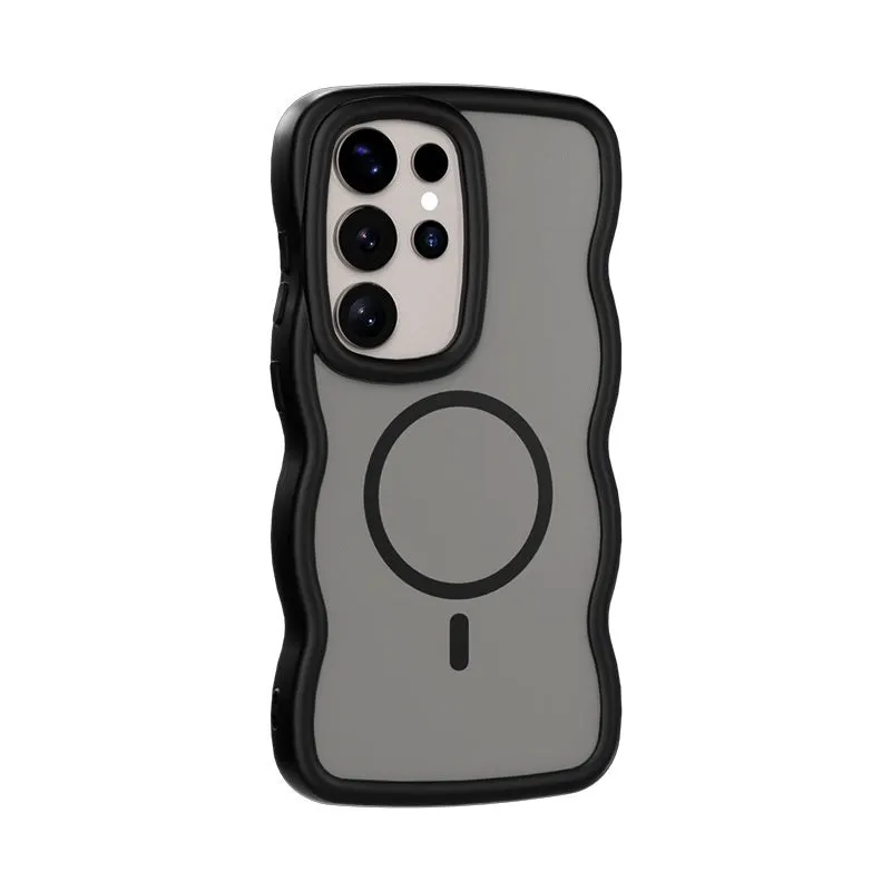 Two-in-one magnetic phone case for Samsung S24 Ultra in gray with TPU PC construction