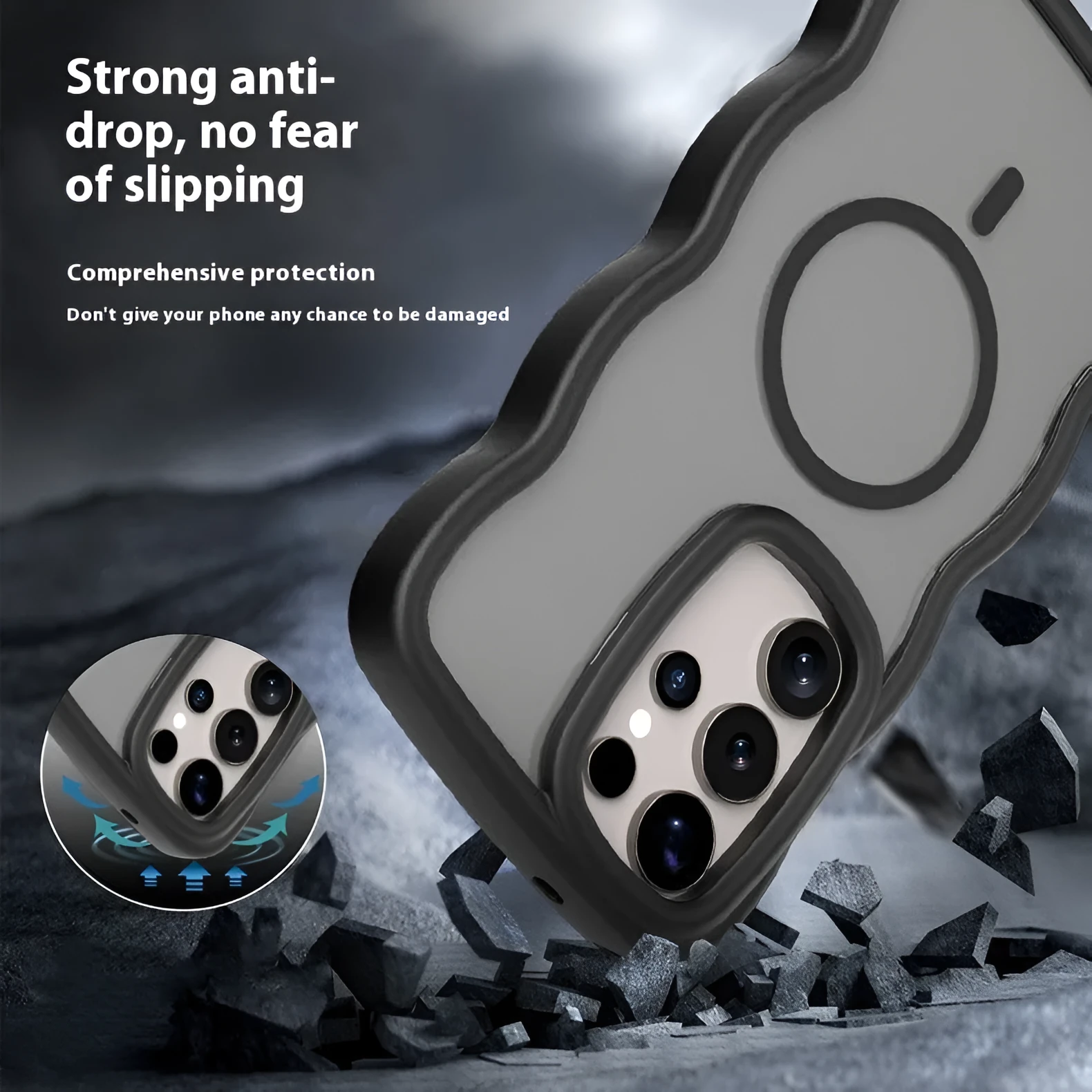 Two-in-one magnetic phone case for Samsung S24 Ultra in gray with TPU PC construction