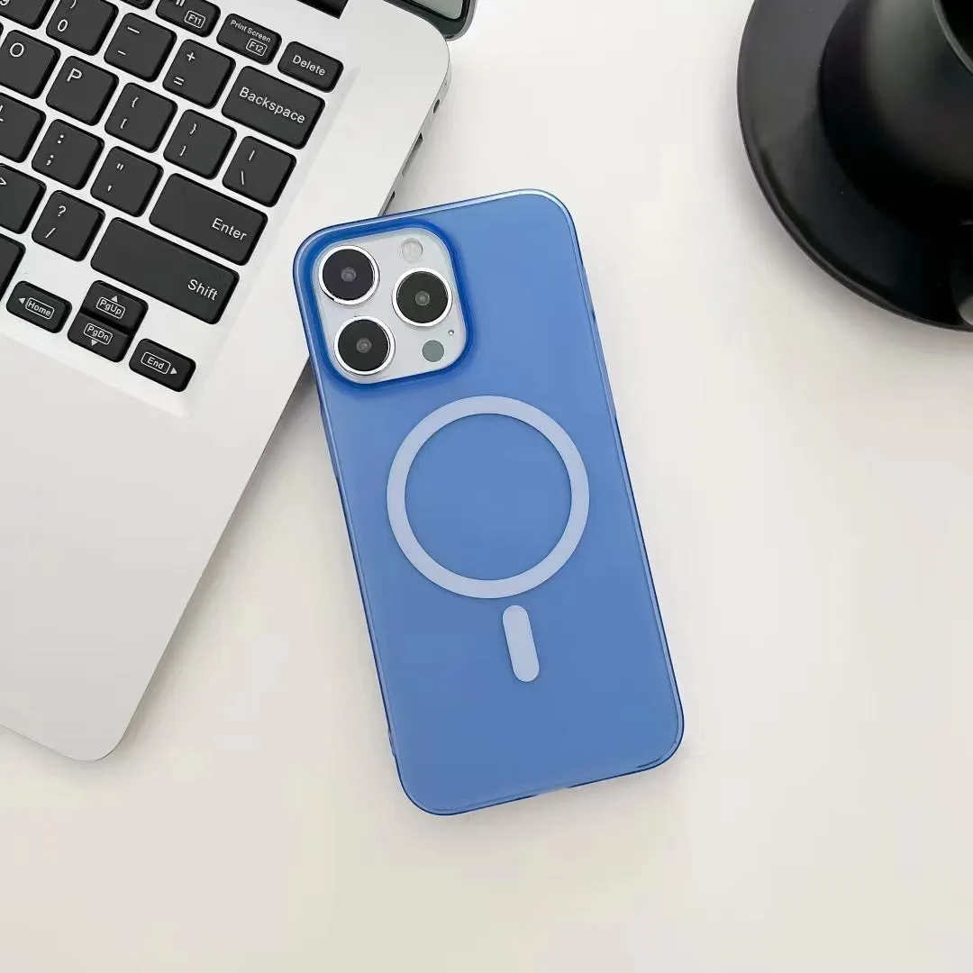 Ice Mist magnetic suction PC phone case in translucent frosted finish for iPhone 17