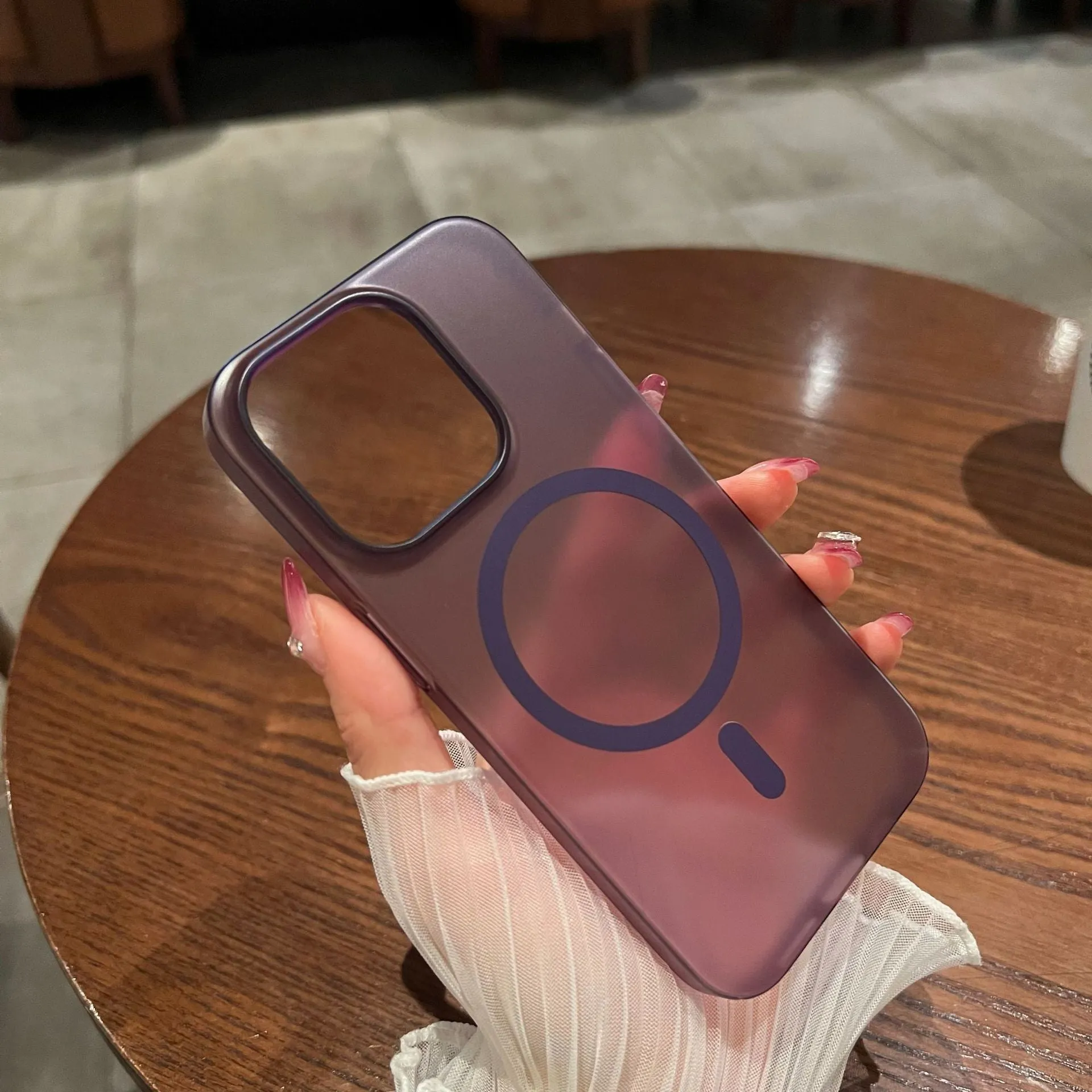 Ice Mist magnetic suction PC phone case in translucent frosted finish for iPhone 17