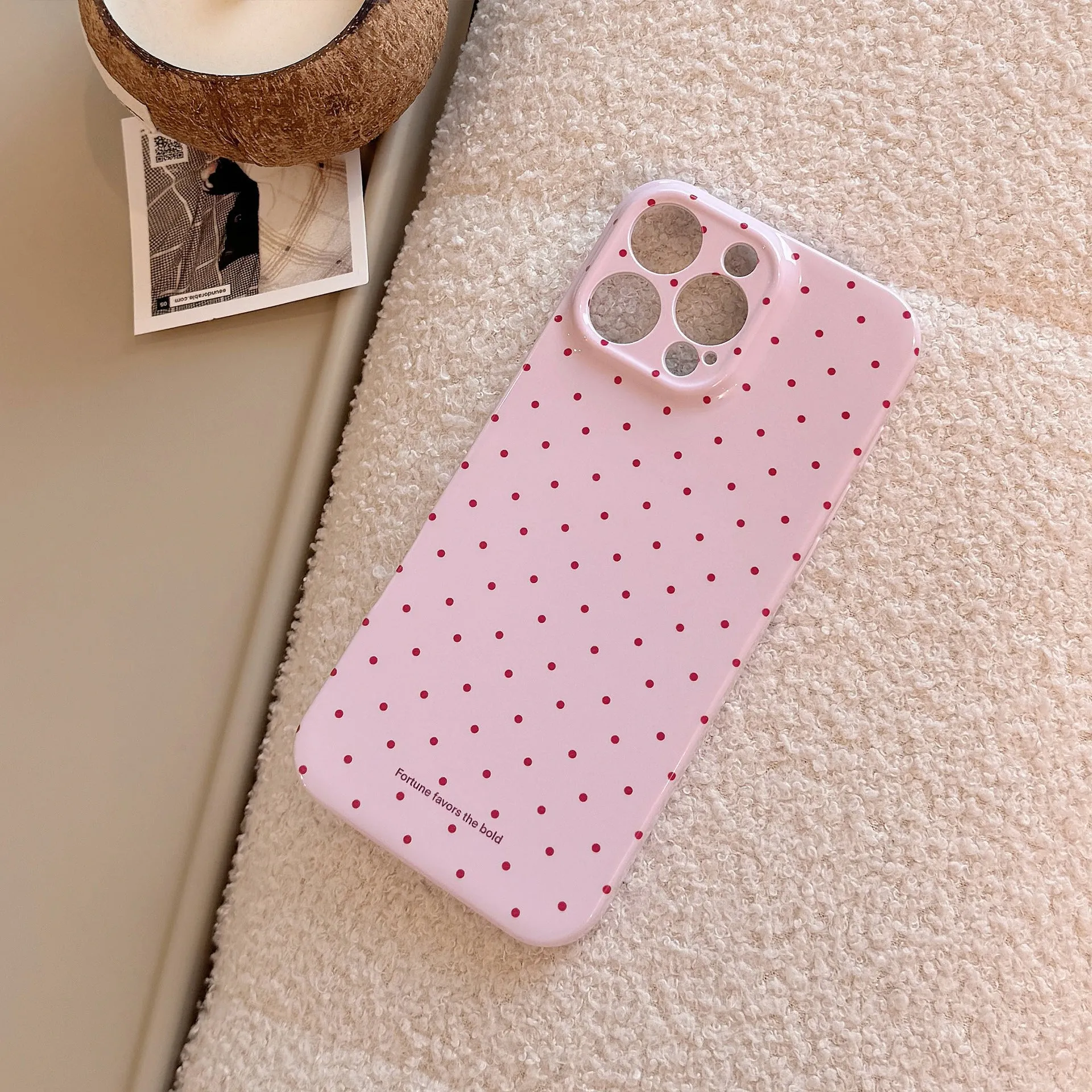 TPU silicone phone case with wavelet dots for Apple iPhone 16 series, soft shell in pink with fall protection