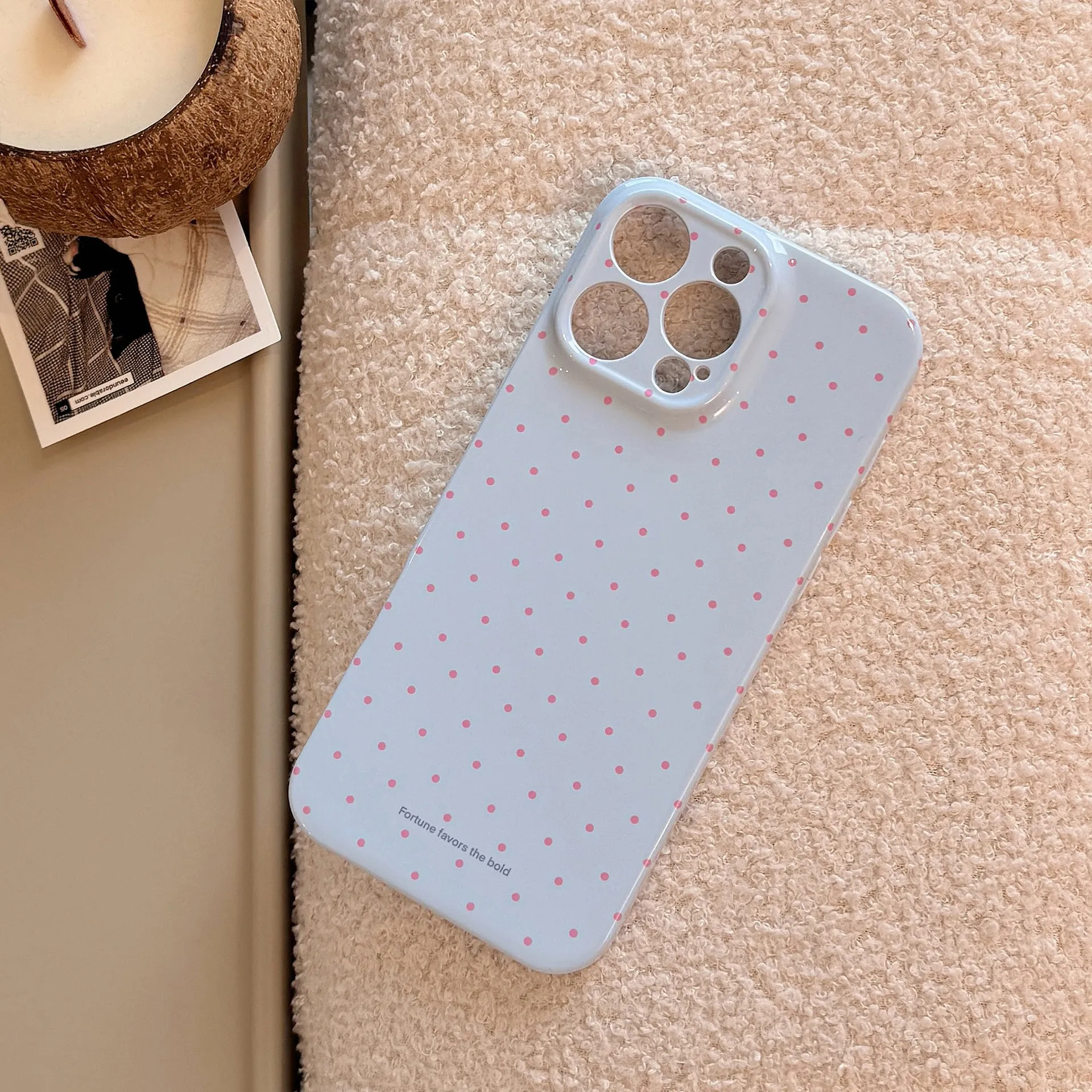 TPU silicone phone case with wavelet dots for Apple iPhone 16 series, soft shell in pink with fall protection