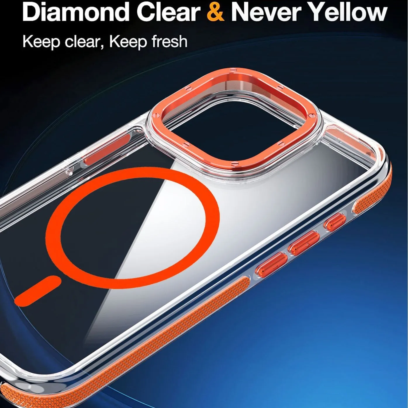 X transparent magnetic phone case with two-tone edge in black on an iPhone showing the back