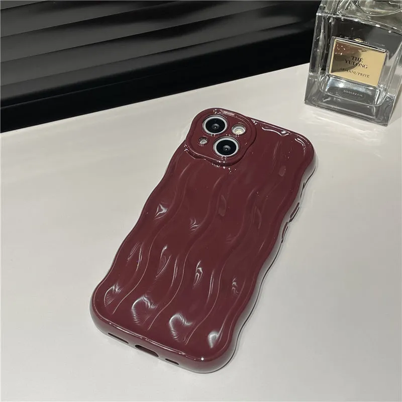 Silicone water ripple phone case for iPhone 17 series in wavy green colour, soft shell anti-fall design