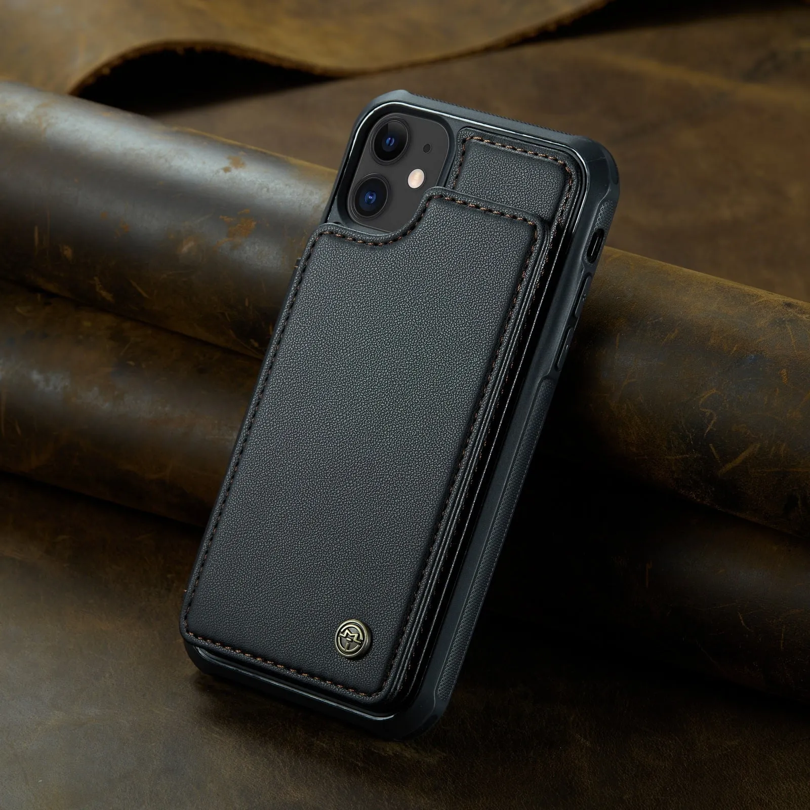 Double-sided printed mobile phone shell for iPhone 13 to 16 series in black