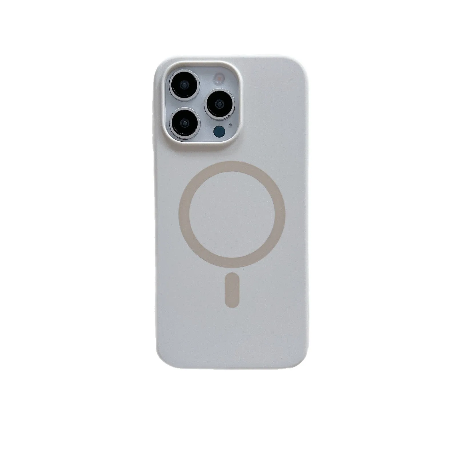 Solid colour liquid silicone magnetic phone case with frosted finish, shockproof protection, for iPhone 14 Pro Max
