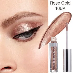 PHOERA Magnificent Metals Glitter and Glow Liquid Eyeshadow in 12 colours with holographic 3D effect in portable 21g bottles