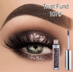 PHOERA Magnificent Metals Glitter and Glow Liquid Eyeshadow in 12 colours with holographic 3D effect in portable 21g bottles