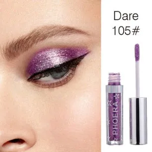 PHOERA Magnificent Metals Glitter and Glow Liquid Eyeshadow in 12 colours with holographic 3D effect in portable 21g bottles