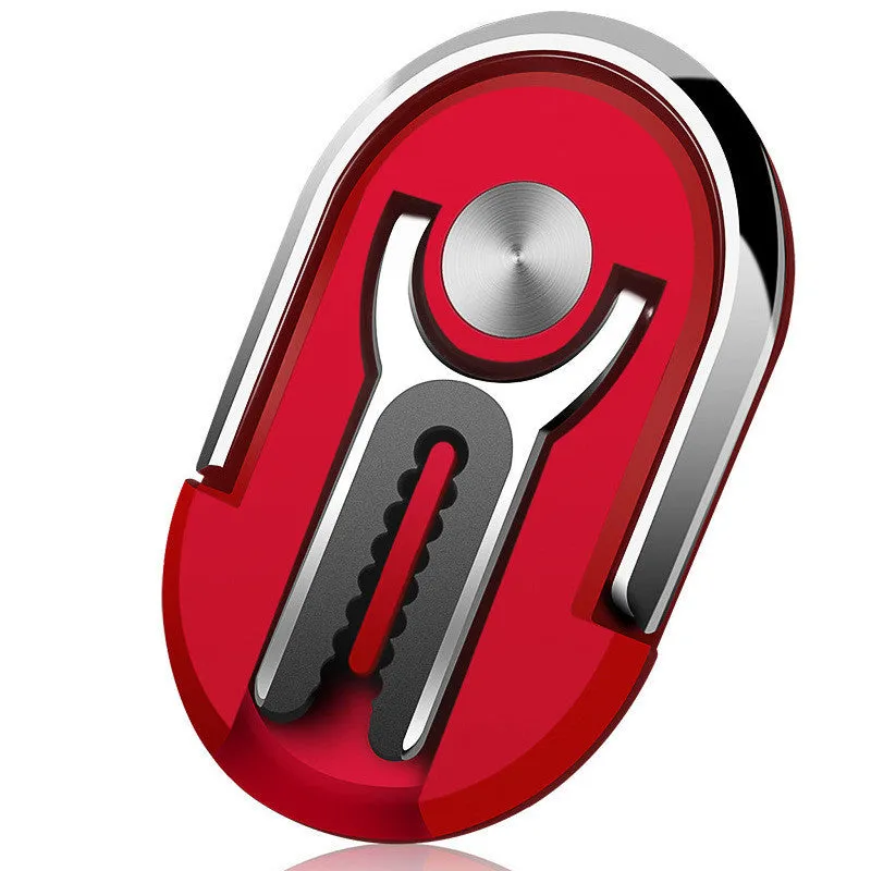 Universal mobile phone car ring bracket shown in black, silver, blue, gold, and red colour options.