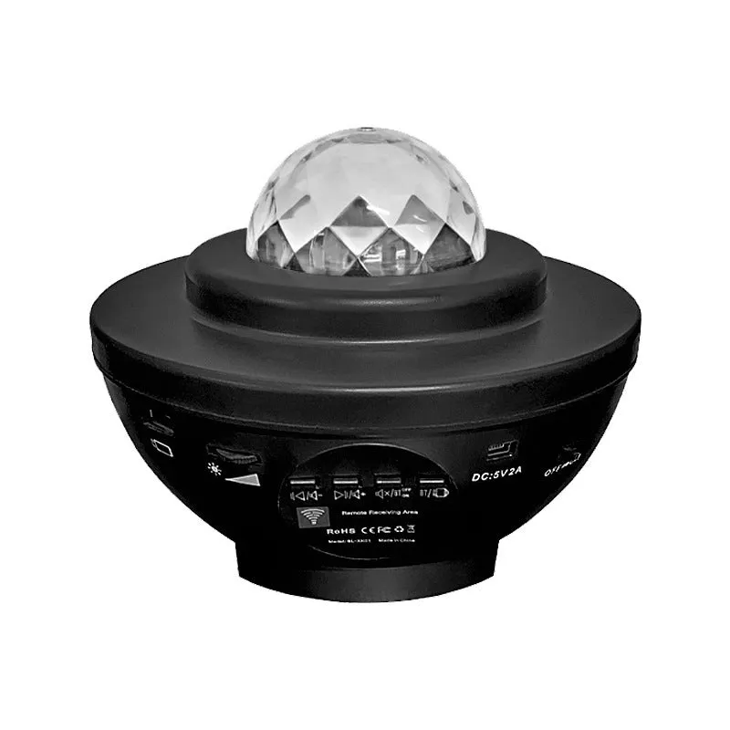 USB music player LED night light galaxy starry sky projector with Bluetooth remote control and 10 colours 360° rotation