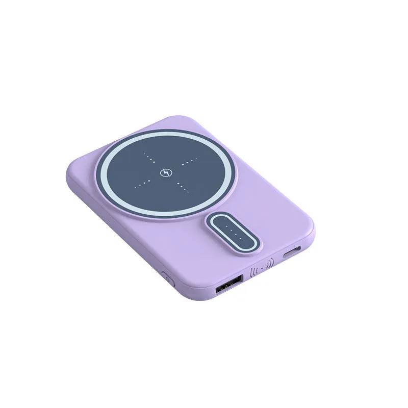 Portable 5000mAh power bank in dark green with Multi-U port output and compact plastic shell
