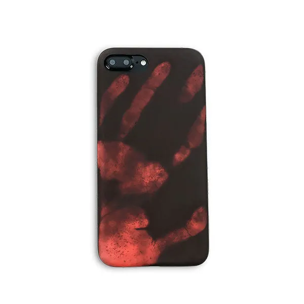 Thermal sensor phone case for iPhone 6, 6S, 7, 8, Plus - black silicone cover with colour-changing effect