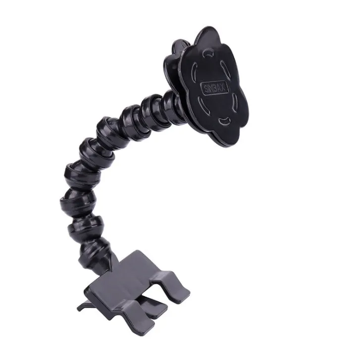 Black or white PVC pet selfie stick extended to 14.6cm with square and flower clips for mobile phone photography