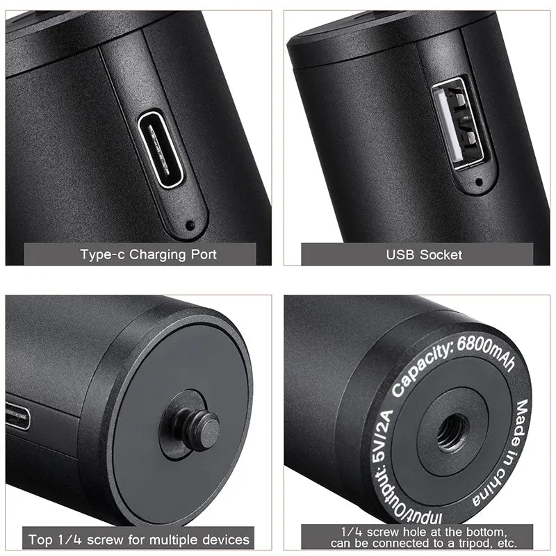 Black aluminium alloy portable power bank showing its slim 12.5cm length.