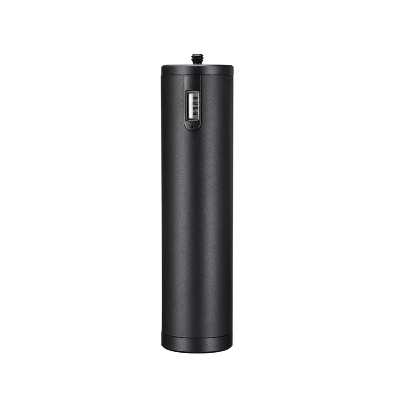 Black aluminium alloy portable power bank showing its slim 12.5cm length.