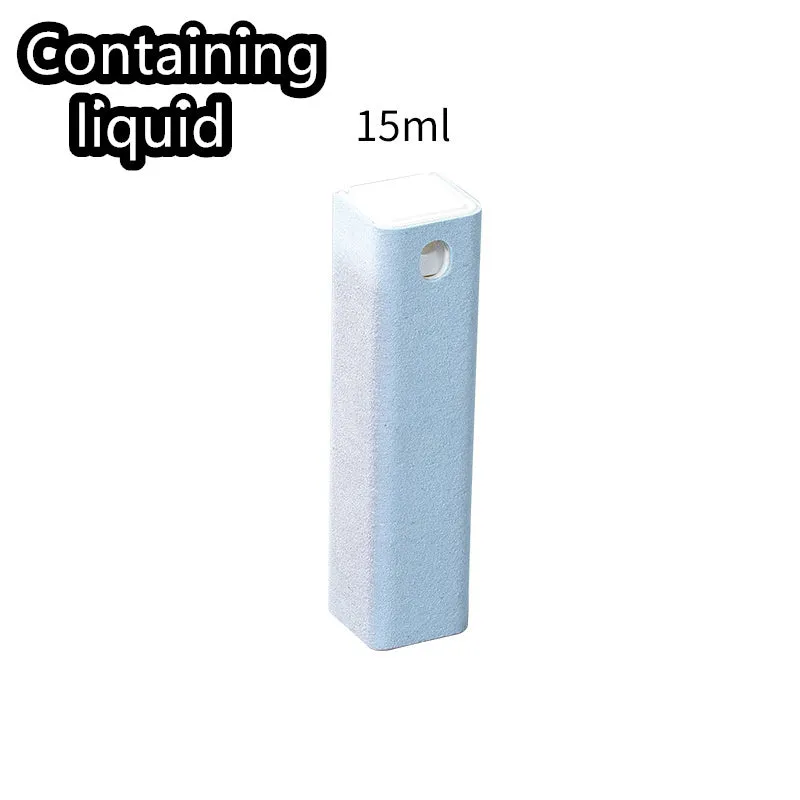 2-in-1 phone screen cleaner spray tool with blue protective shell and built-in bottle