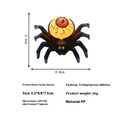 Halloween spider candlestick ornament plastic battery-powered 7x8.5cm spider lamp
