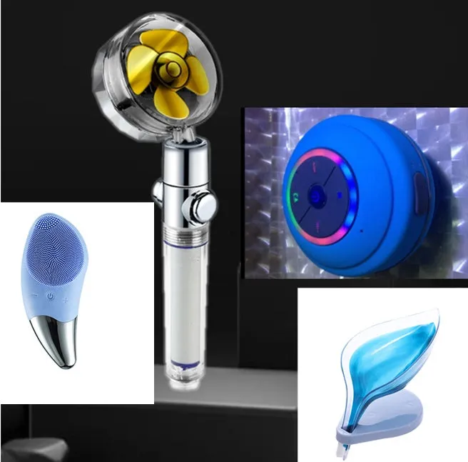 Mini waterproof Bluetooth speaker in blue, 85x85x45mm ABS plastic with LED and microphone