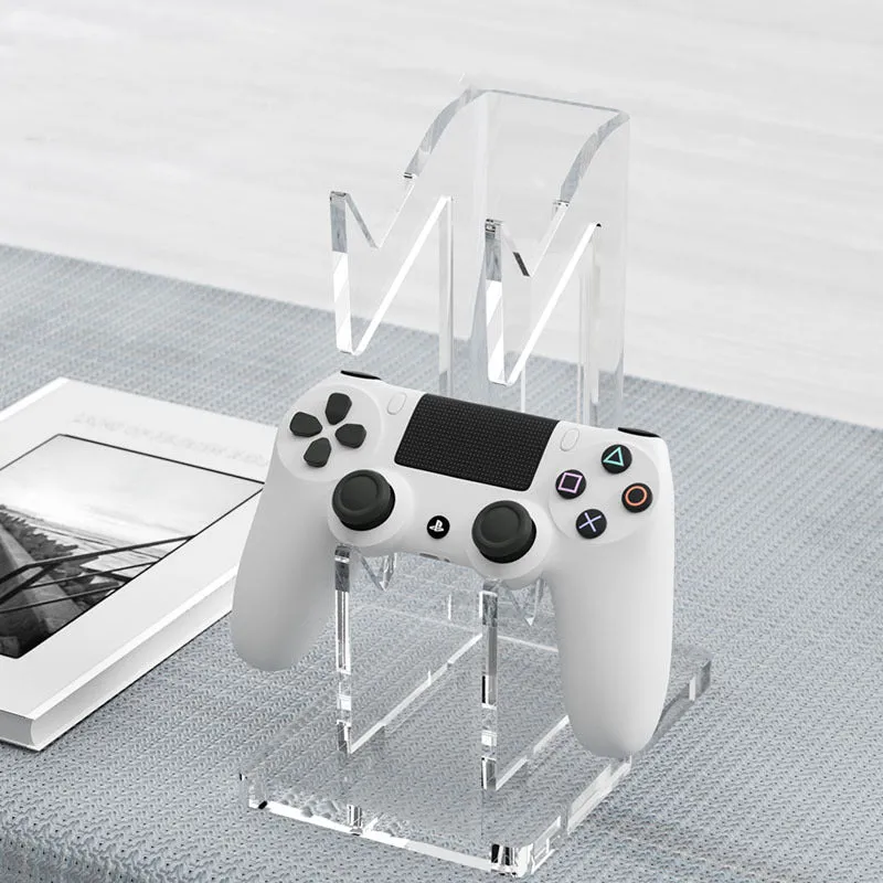 Compact controller stand for PS5 and Xbox Series in black bracket finish, measuring 11cm by 9.3cm, with a single controller placed upright