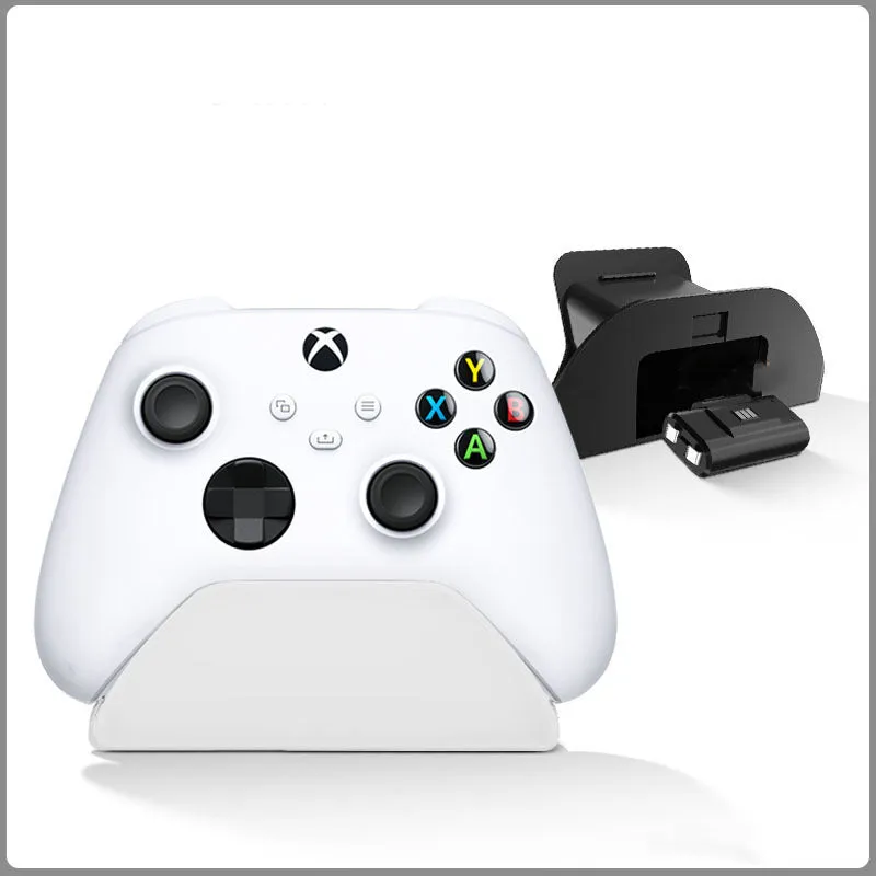 Compact controller stand for PS5 and Xbox Series in black bracket finish, measuring 11cm by 9.3cm, with a single controller placed upright