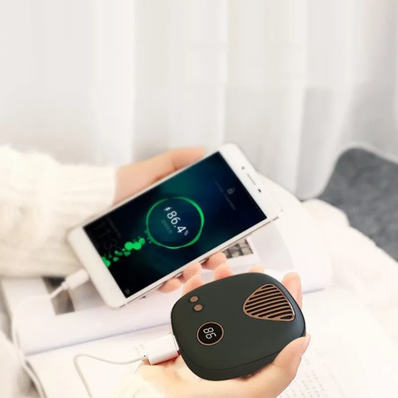 Mini hand warmer in plastic with modern simple design, USB rechargeable, available in Green