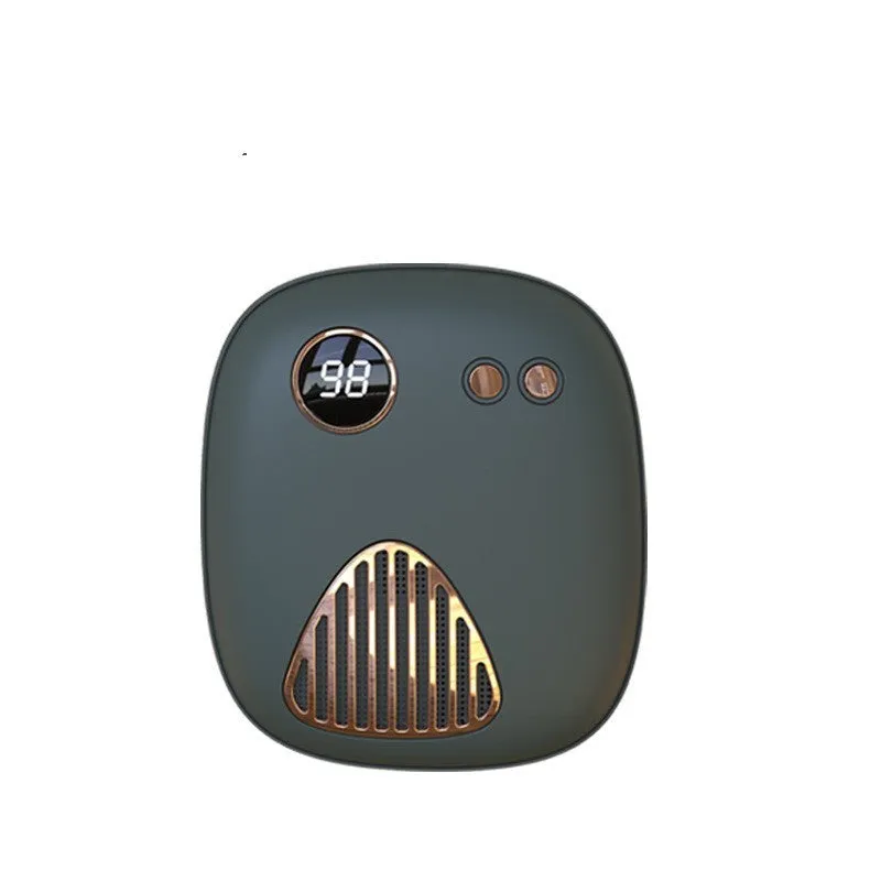 Mini hand warmer in plastic with modern simple design, USB rechargeable, available in Green