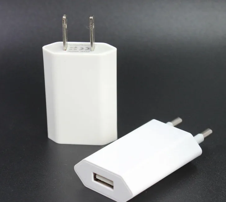 5V 2A USB travel charger and cable compatible with iPhone and iPad models.