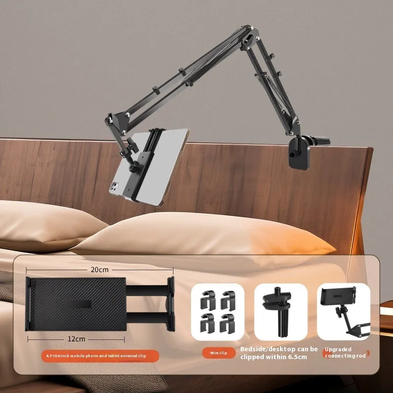Folding universal phone holder with ABS metal construction and multiple clip options for bedside table
