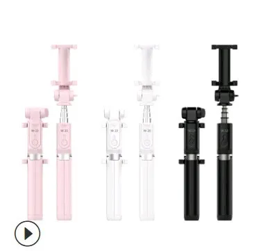 Aluminium Bluetooth selfie stick with tripod base and remote control extended with mobile phone attached
