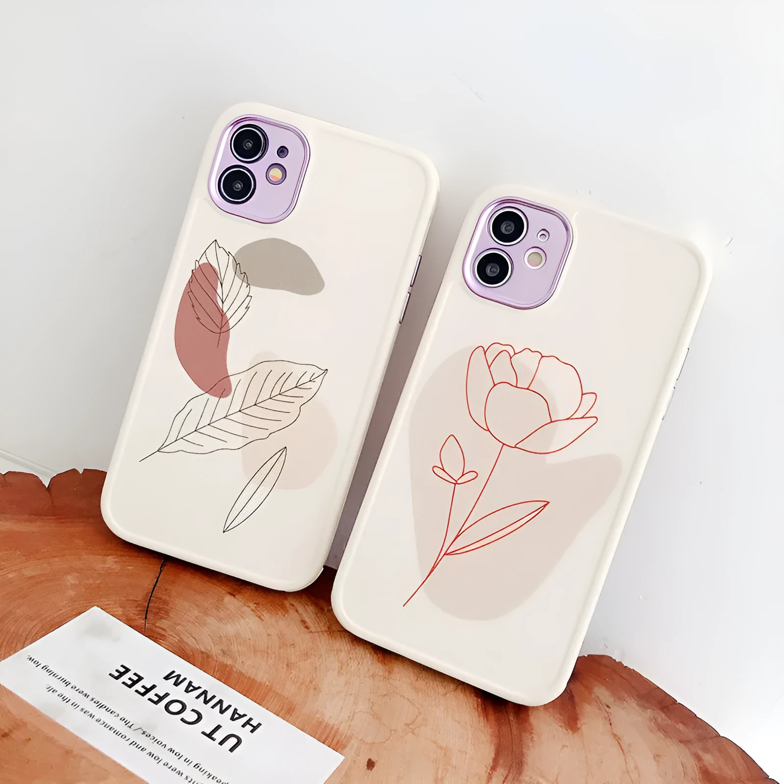 Vintage leaf flower phone case for iPhone with shockproof soft TPU back cover in geometric European American style