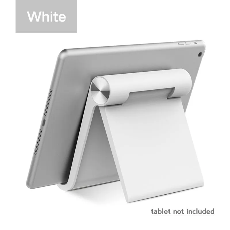 Folding plastic desktop stand holding a smartphone in black colour on a desk