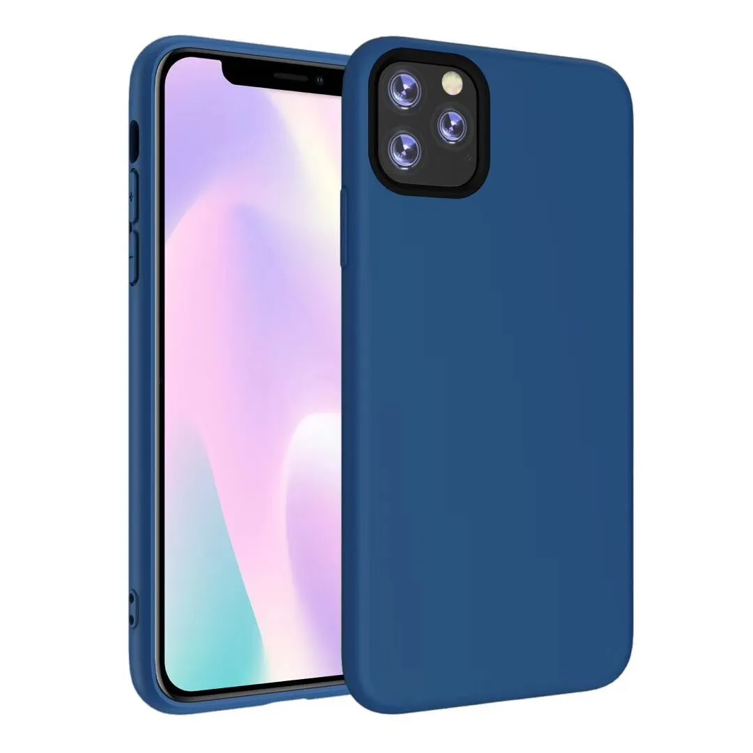 Silicone mobile phone case with liquid hand finish for iPhone 11, available in solid colours