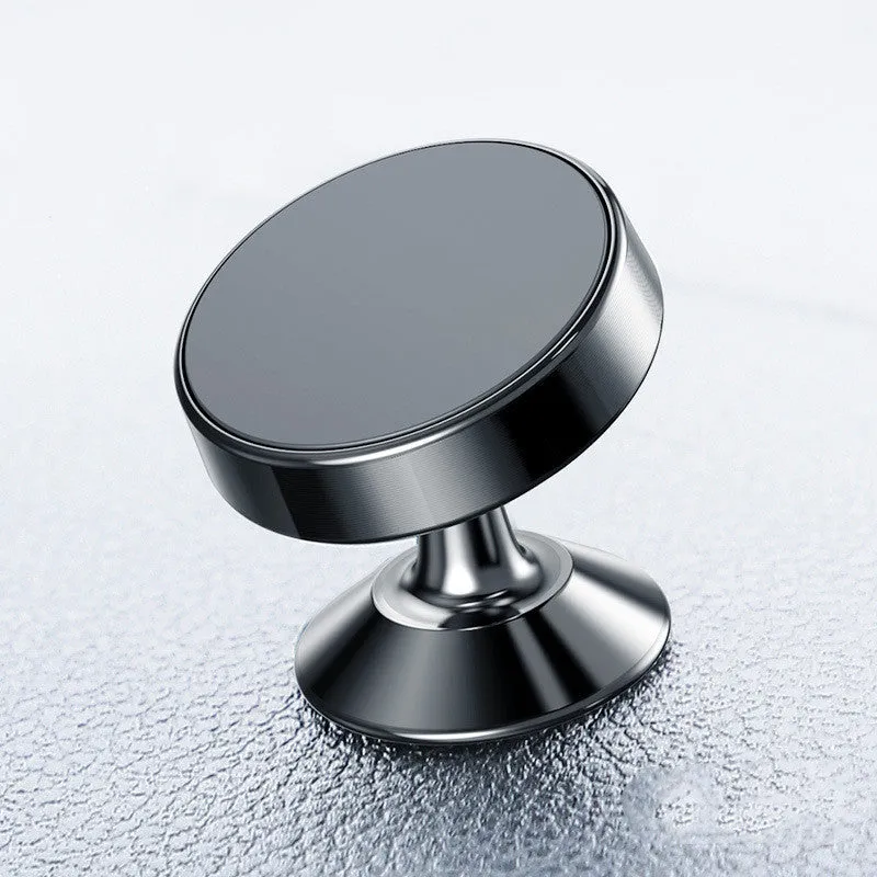 Magnetic car phone holder with aluminium alloy construction in black, gold, and silver colour options