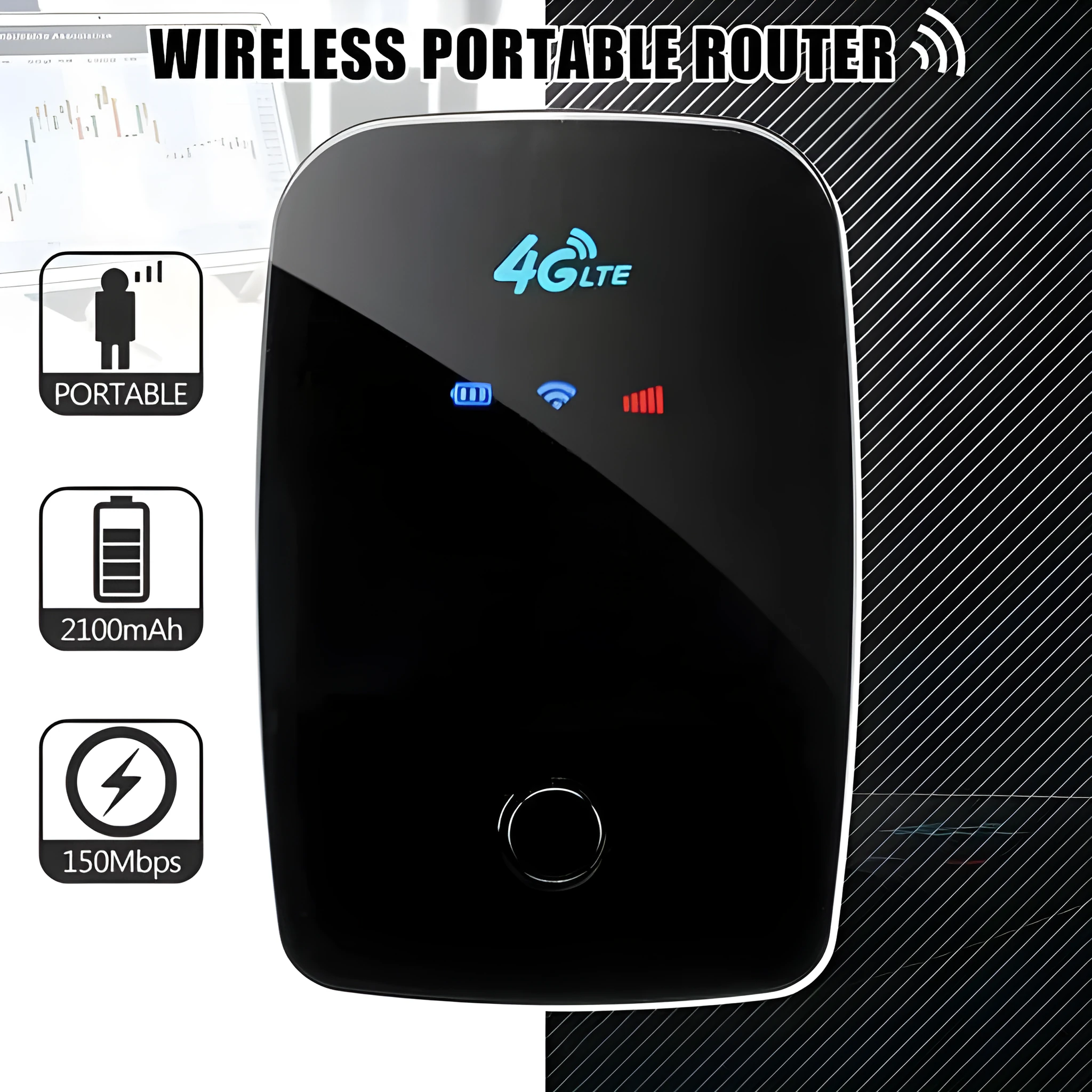 4G LTE FDD portable wireless WiFi hotspot device for mobile broadband internet