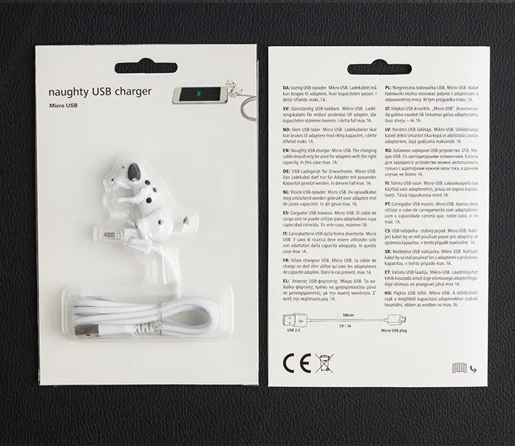 Rogue Dog Type C data cable showing a cute puppy design with a USB connector on one end and Type C on the other