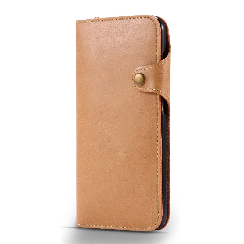 Samsung Galaxy S8 Plus Flip Phone Case Note 8 Plug-in Card Phone Case PU Leather Business Style Protective Cover with Card Slot Black Khaki Brown Red