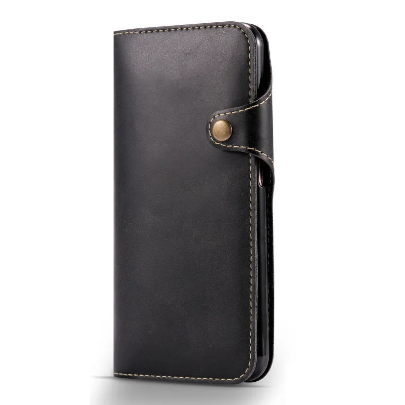 Samsung Galaxy S8 Plus Flip Phone Case Note 8 Plug-in Card Phone Case PU Leather Business Style Protective Cover with Card Slot Black Khaki Brown Red