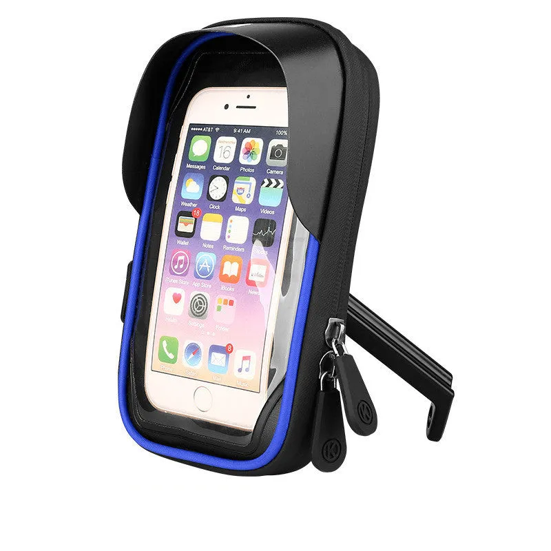 Waterproof mobile phone stand for bicycles and electric cars in black colour