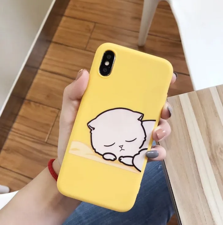Funny cartoon giraffe TPU silicone phone case for iPhone, soft back cover