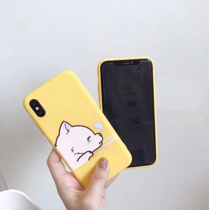 Funny cartoon giraffe TPU silicone phone case for iPhone, soft back cover