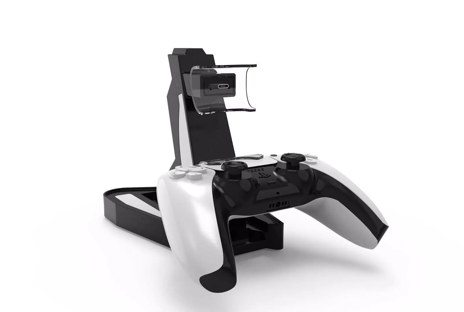 PS5 Handle Charger with turn light for PlayStation 5 controller in black ABS plastic