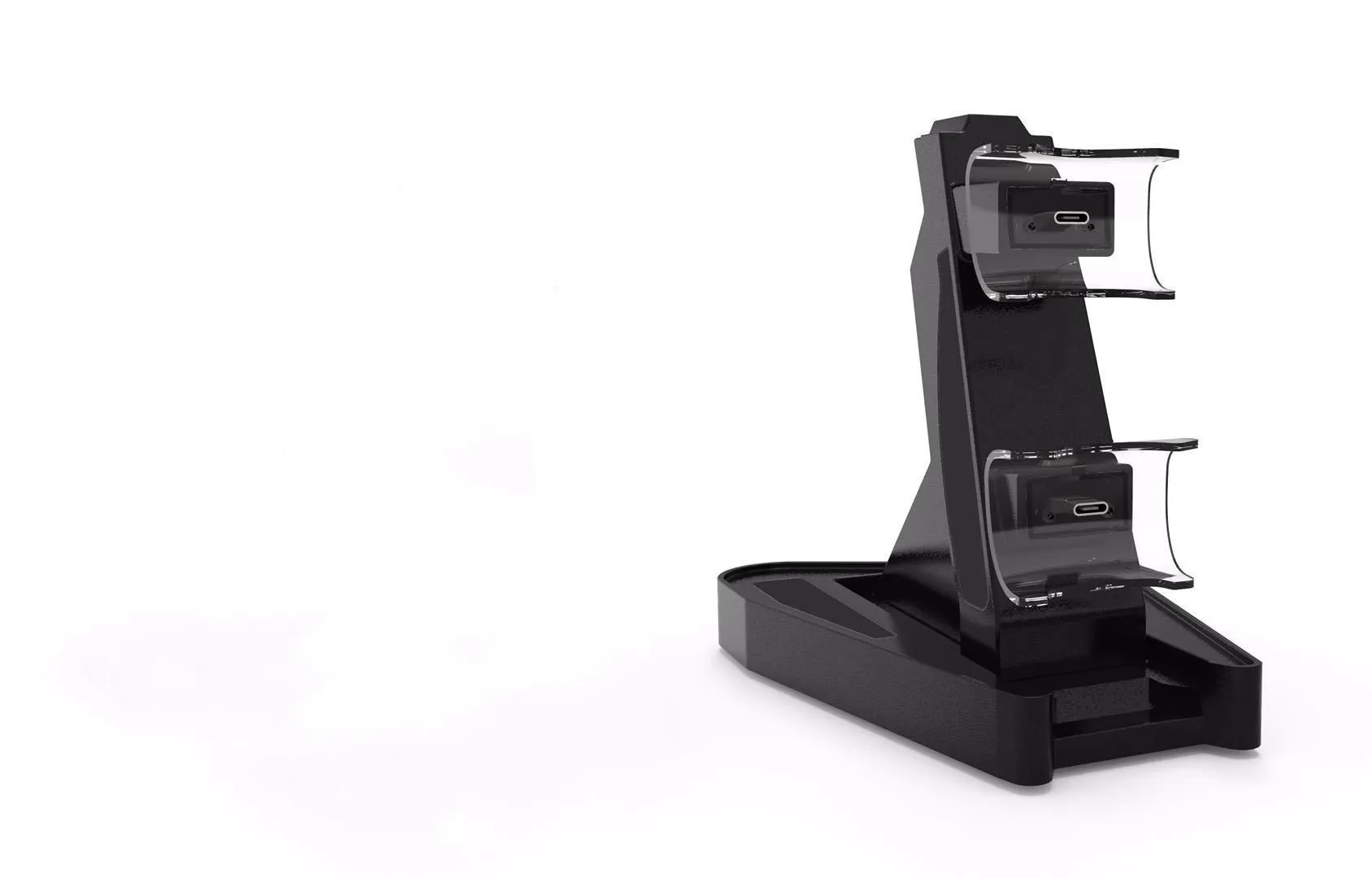 PS5 Handle Charger with turn light for PlayStation 5 controller in black ABS plastic