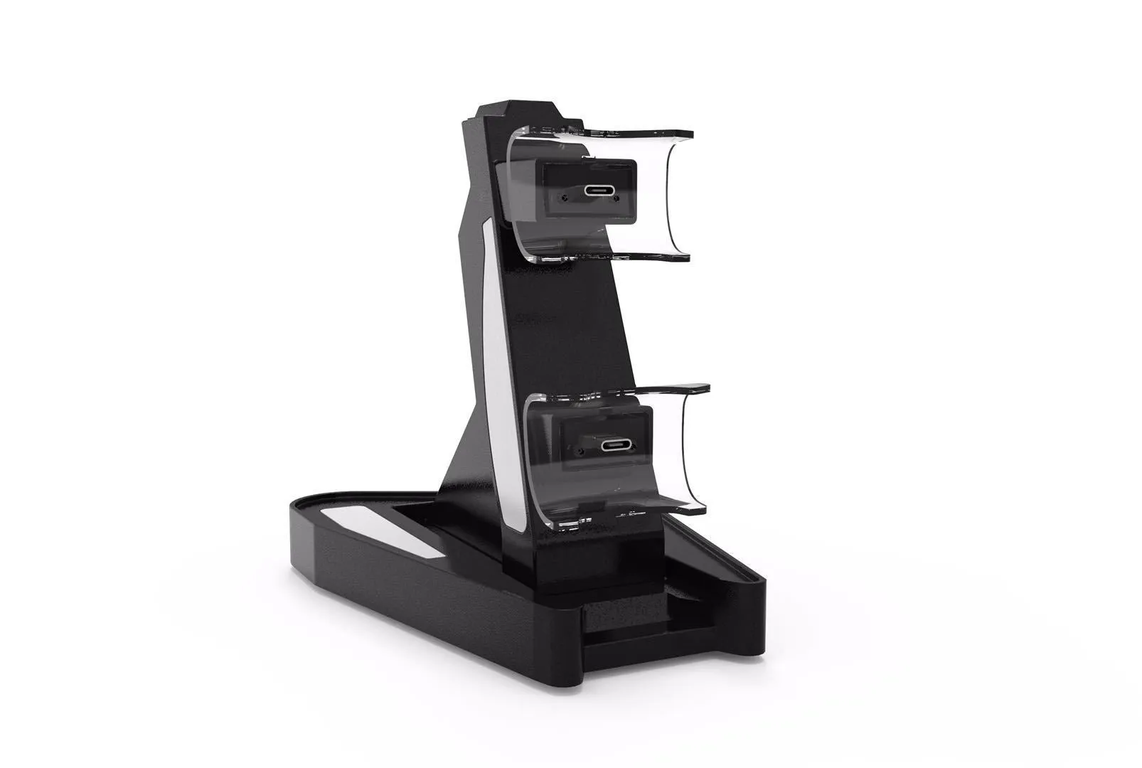 PS5 Handle Charger with turn light for PlayStation 5 controller in black ABS plastic