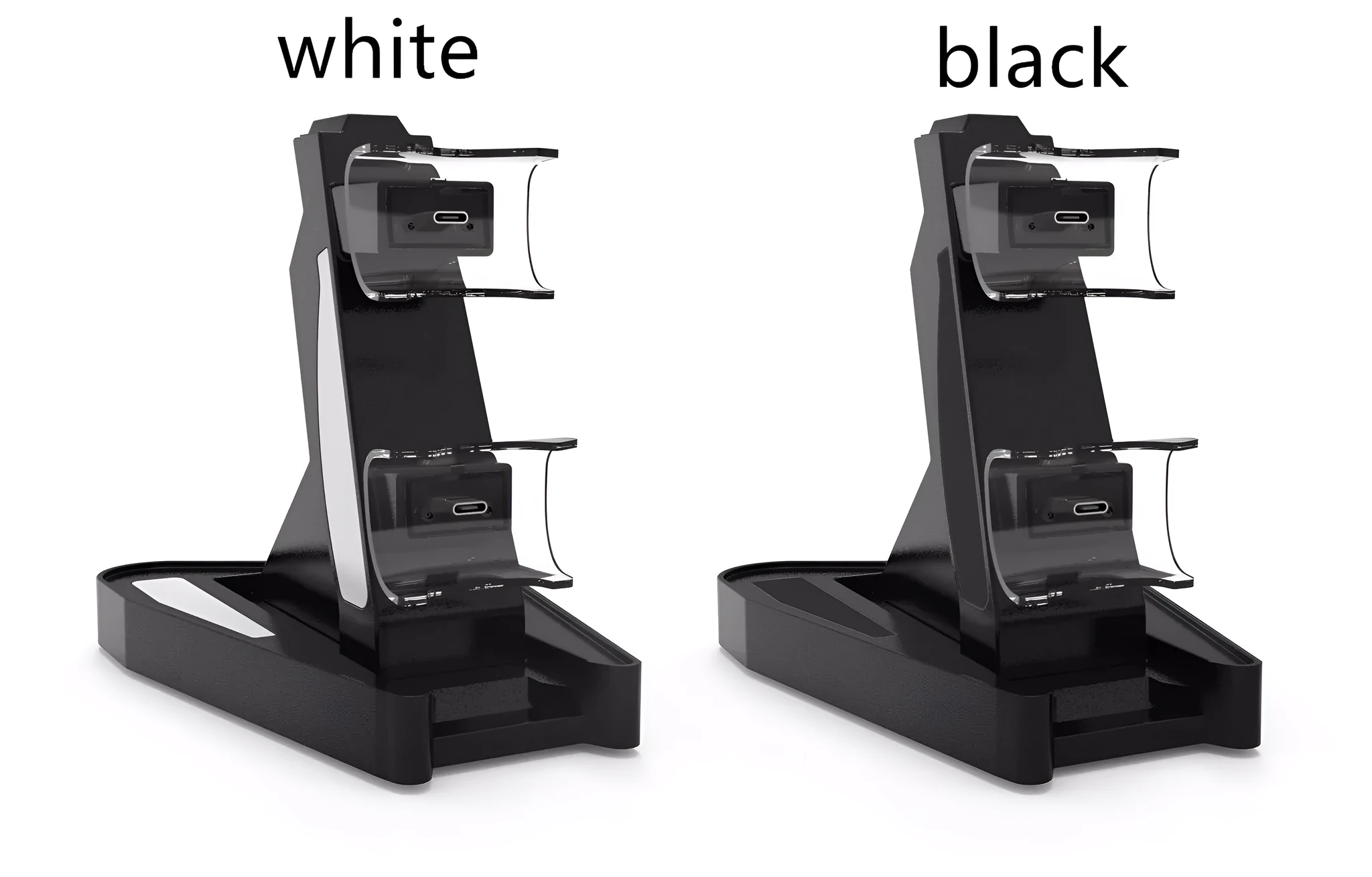 PS5 Handle Charger with turn light for PlayStation 5 controller in black ABS plastic