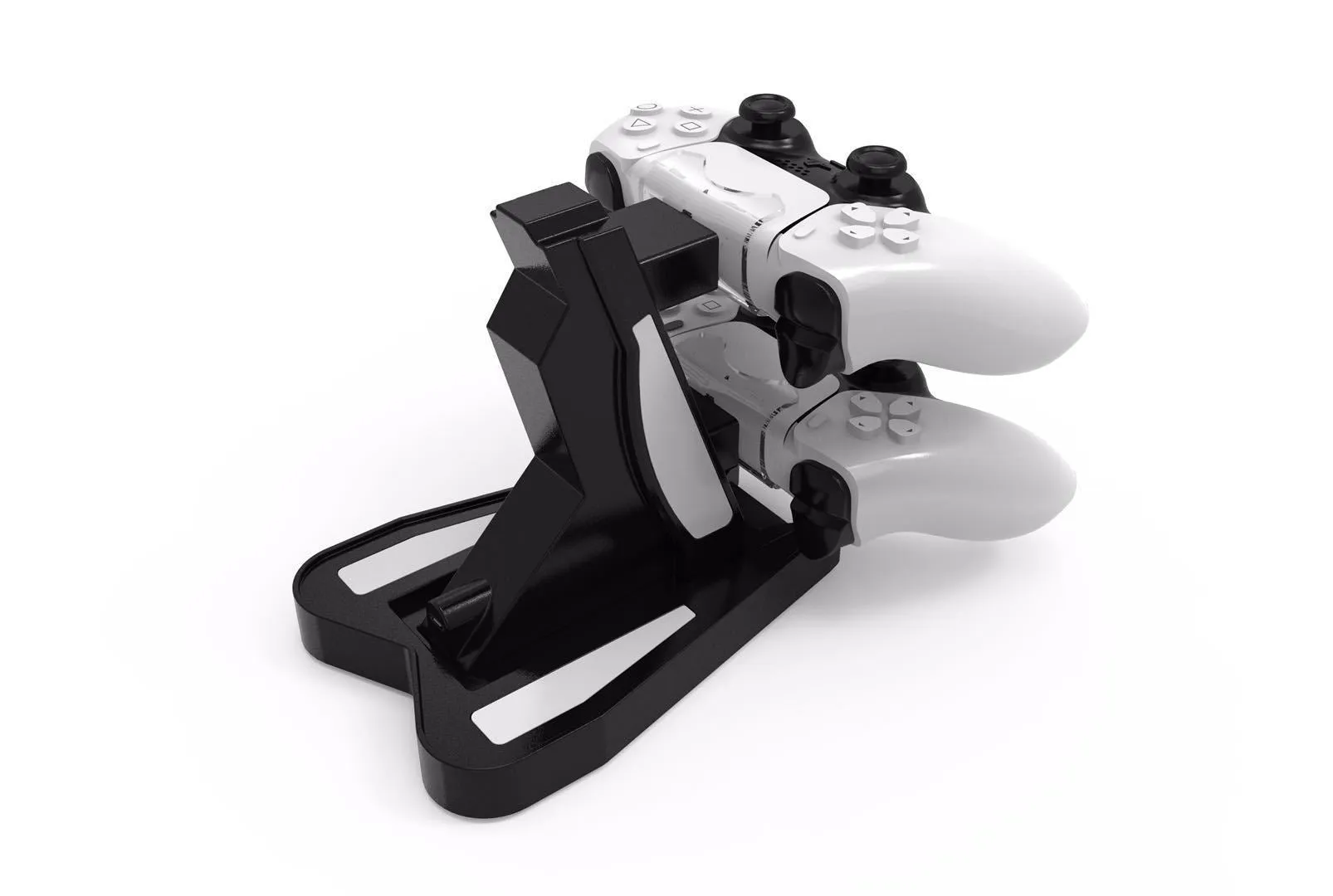 PS5 Handle Charger with turn light for PlayStation 5 controller in black ABS plastic