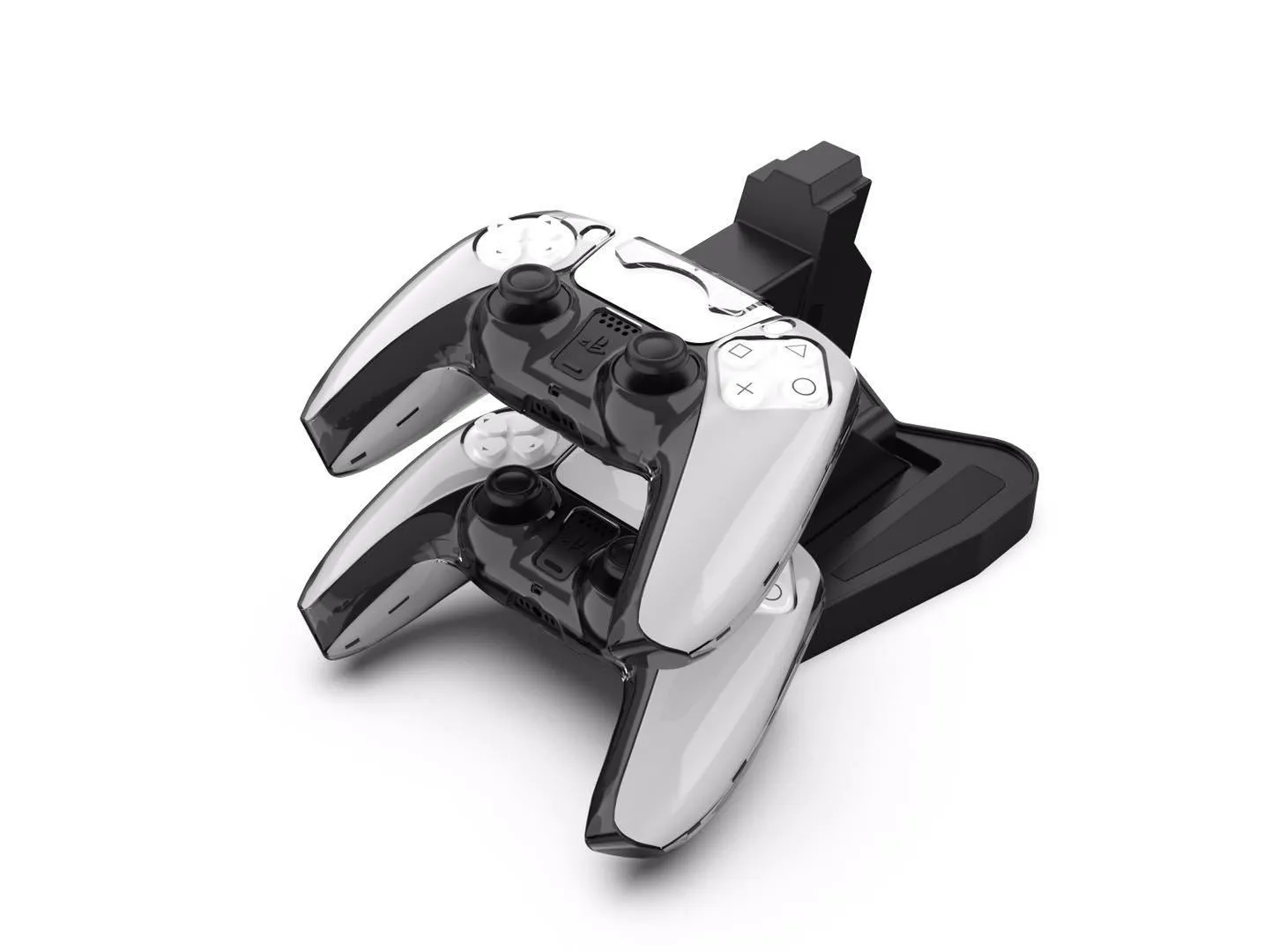 PS5 Handle Charger with turn light for PlayStation 5 controller in black ABS plastic